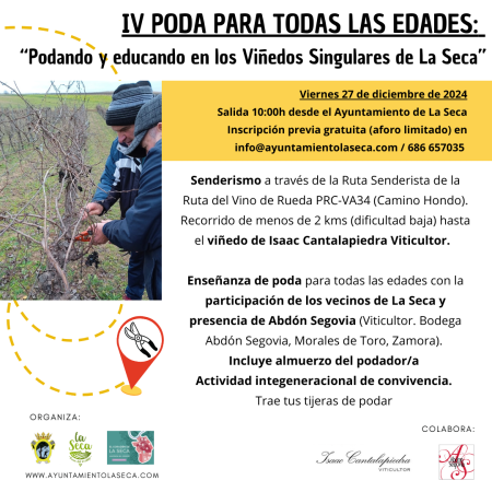 Imagen IV PODA PARA TODAS LAS EDADES: Podando y Educando en los viÃ±edos singulares de La Seca"